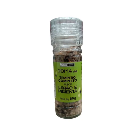 TEMPERO DOMA LIMÃO/PIMENTA GRÃO COM MOEDOR 65G