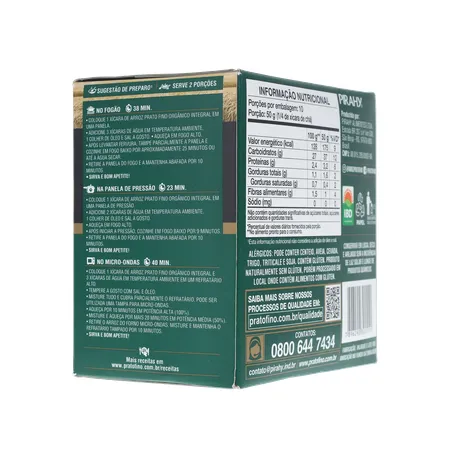 ARROZ PRATO FINO 500G ORGANICO 360-12