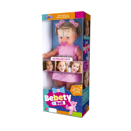 BONECA NOVA TOYS BABY BEBETY DOLL C/CHUPETA REF.1131