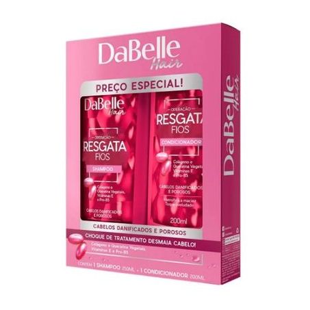 KIT SHAMPOO+CONDICIONADOR DABELLE RESGATA FIOS 425ML