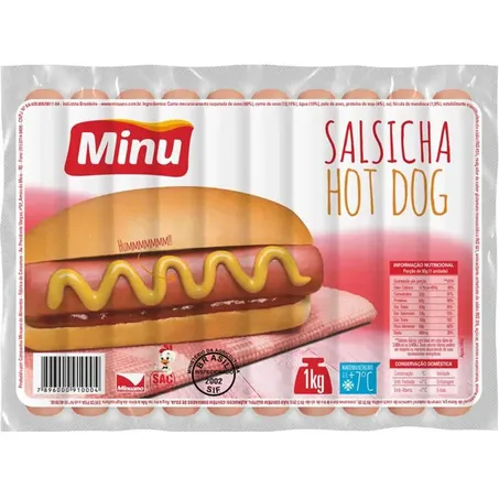 Salsicha minu hot dog 1kg