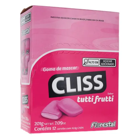 Goma de Mascar Cliss Tutti Frutti Caixa 201gr 360-16