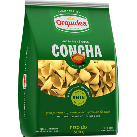 Massa orquídea concha com ovos 500g