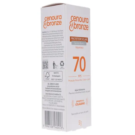 Protetor solar facial cenoura e bronze fps 70 50g 360-31