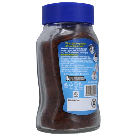 Café Solúvel Granulado 3corações Descafeinado Pote de Vidro 50gr 360-14