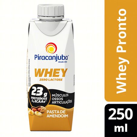 BEBIDA LÁCTEA UHT PASTA DE AMENDOIM ZERO LACTOSE PIRACANJUBA WHEY