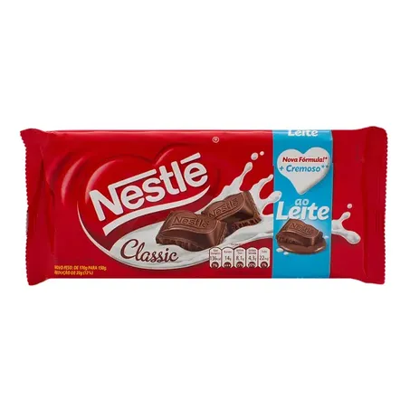 Chocolate nestlé classic ao leite pacote 150g