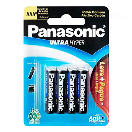 PILHA PANASONIC PALITO AAA COM 8 UNIDADES LEVE+ PAGUE -