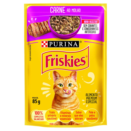 Ração Friskies 85g - Carne ao Molho - Sachê