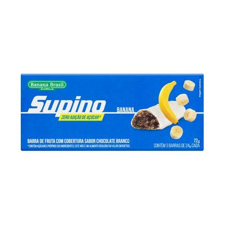 BARRA FRUTAS SUPINO ZERO BANANA C/CHOC BRANCO 24G