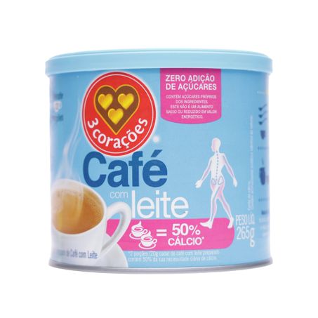 Café 3 corações com leite zero açúcar 265g 360-3