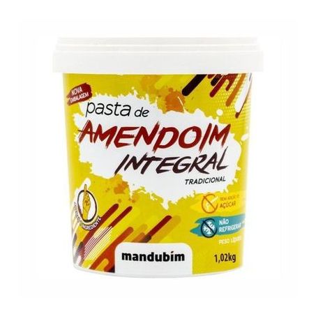 Pasta de Amendoim Integral Mandubim Pote 1,02kg