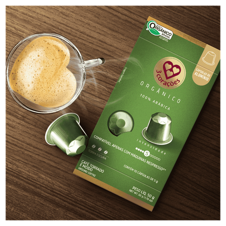 CAPSULA DE CAFÉ 3 CORAÇÕES ESPRESSO ORGÂNICO 10 UNIDADES 360-3