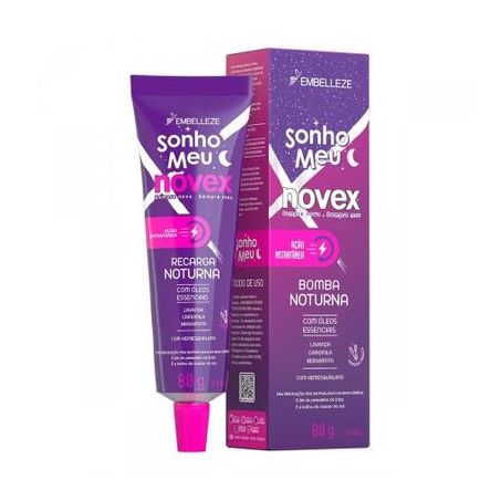Creme de tratamento recarga noturna novex sonho meu oleos essenciais 80g