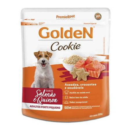 Cookie Golden para Cães Adultos de Porte Pequeno Sabor Salmão e Quinoa 350gr