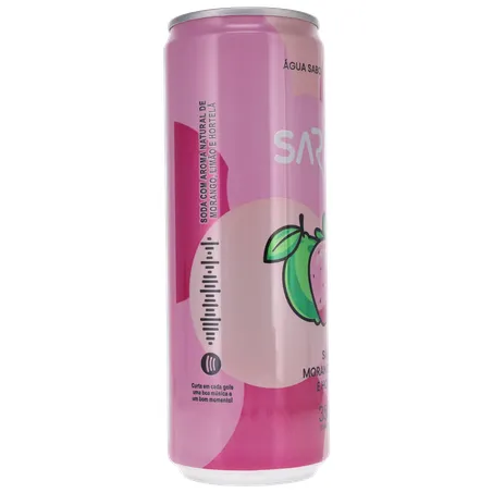 ÁGUA SABORIZADA COM GÁS SARANDI MORANGO, LIMÃO E HORTELÃ LATA 350ML 360-28