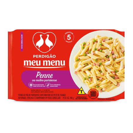 Refeicao Perdigao 300g Macarrao Penne Molho Parisiense Parmesao Ralado