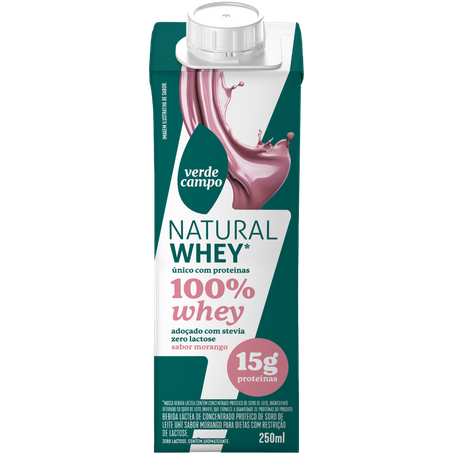 Shake 15 whey morango verde campo 250ml