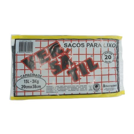 Saco de lixo rolo 15l c/20 un versatil