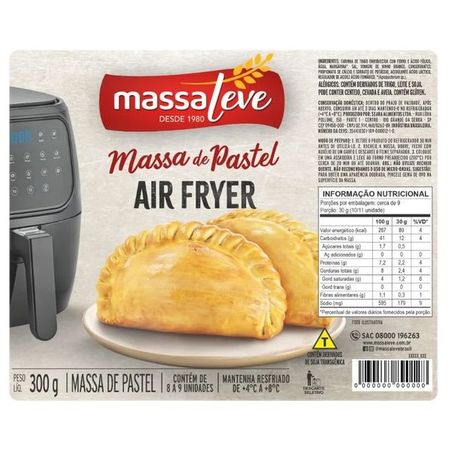 Massa de pastel para air fryer massaleve 300g