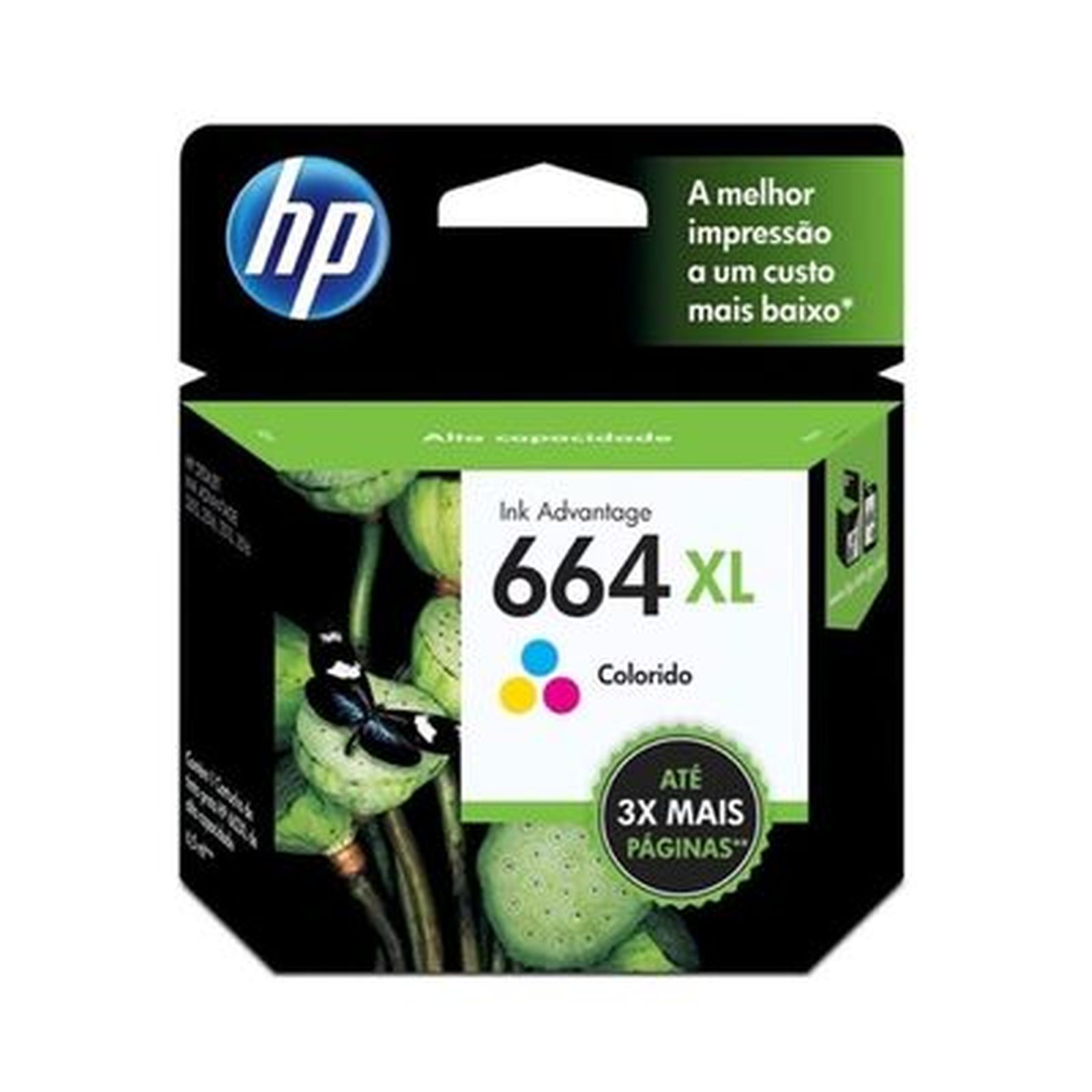 CARTUCHO DE TINTA HP 664XL TRICOLOR F6V30AB ORIGINAL 8ML