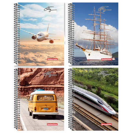 Caderno panamericana to carry capa dura gd 01 materia c/96 folhas
