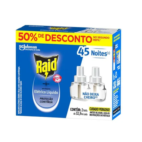 Repelente Elétrico Raid Líquido Oferta Refil 2UN