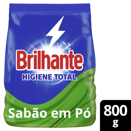 Lava Roupas Desinfetante em Pó Brilhante Higiene Total Combate Germes e Bactérias 800G