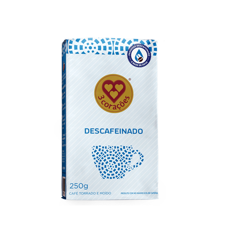 Café Torrado e Moído 3corações Descafeinado Pacote 250gr