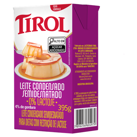 Leite condensado tirol zero lactose 395g