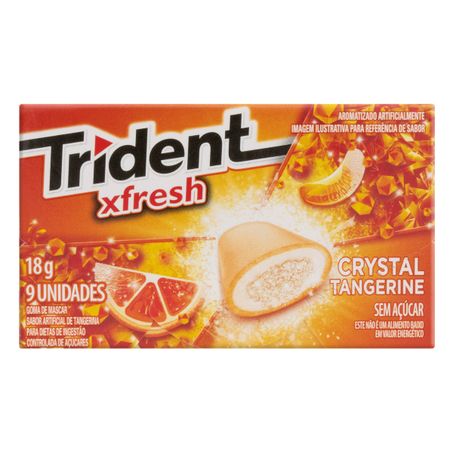 TRIDENT TANGERINA ZERO AÇÚCAR XFRESH COM 9 UNIDADES