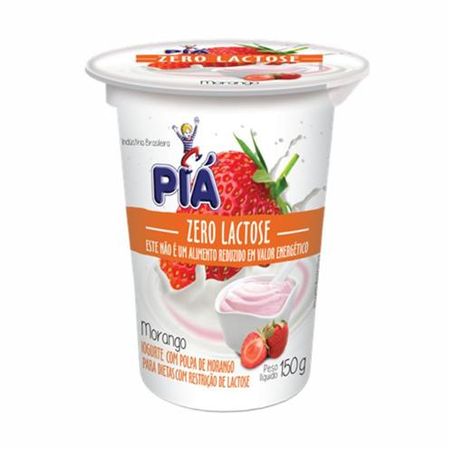 IOGURTE PIÁ ZERO LACTOSE MORANGO 150GR