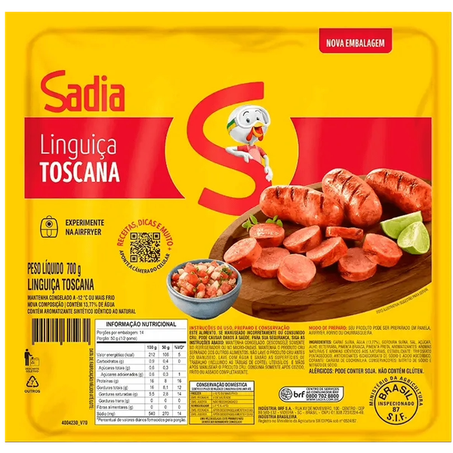 LINGUIÇA TOSCANA CONGELADO SADIA 700G