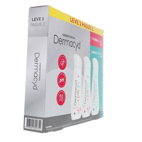 KIT SABONETE ÍNTIMO LÍQUIDO DERMACYD BREEZE CAMOMILA 200ML + 2 UNIDADE FEMININA FLORAL 200ML LEVE 3 PAGUE 2 360-30