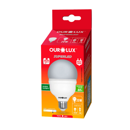 LAMPADA OUROLUX 20W ALTA POTENCIA OURO 6500K