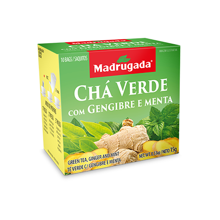 CHÁ MADRUGADA 15G VERDE COM GENGIBRE E MENTA