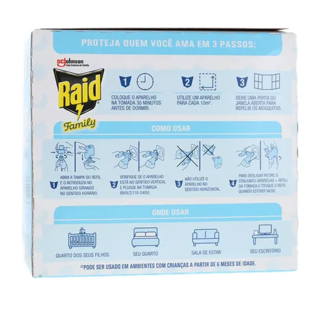 Repelente Raid Family Sem Cheiro Aparelho com Refil 32,9Ml 360-17