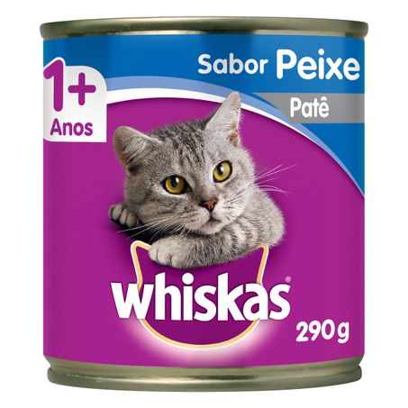Patê para gatos adultos 1+ peixe whiskas lata