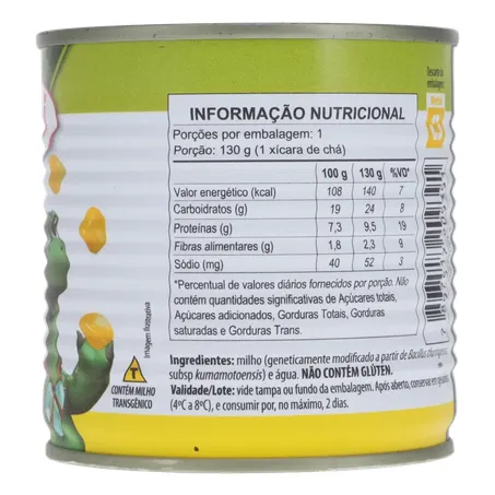 Milho Verde em Conserva Fugini Cozido no Vapor Crocante Lata 170gr 360-10
