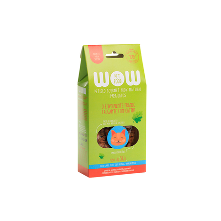 Petisco wow p/gatos frango croc c/ catni