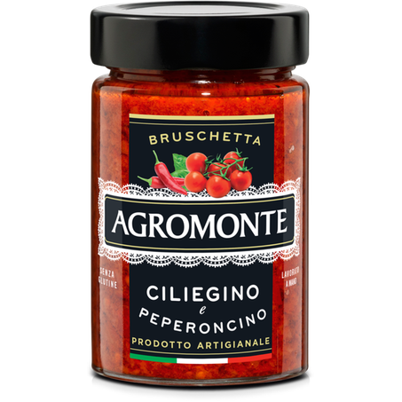 Antepasto tomate cereja com pimenta vermelha agromonte 200g