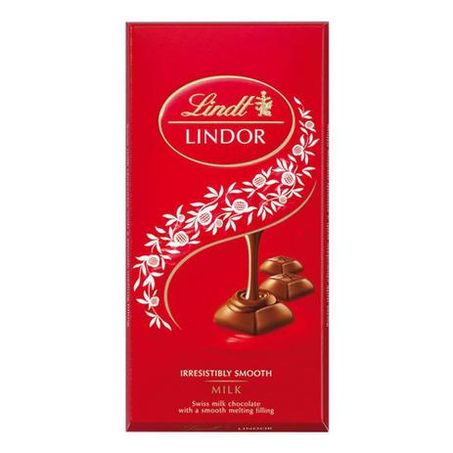 Barra choc lindt single ao leite 100g