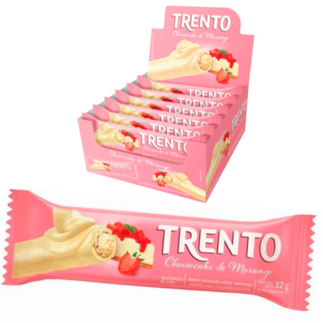 Chocolate barrinha trento 32g chessecake morango (unidade)