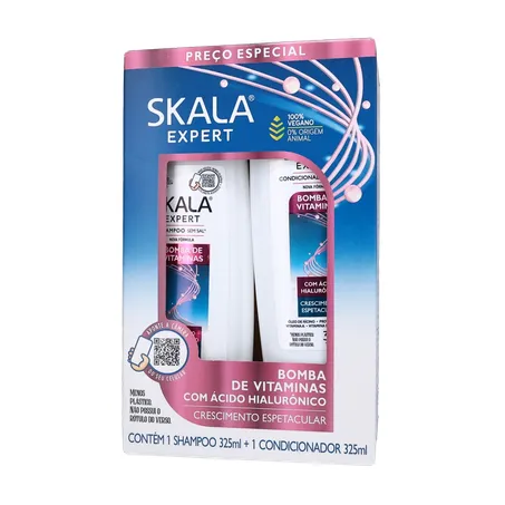 Kit Shampoo + Condicionador 325ml Cada Skala Bomba de Vitaminas Caixa com 2un - 650ml 360-1