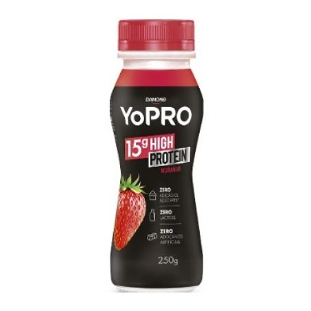 IOGURTE DANONE YOPRO 15G PROTEINAS MORANGO 250G
