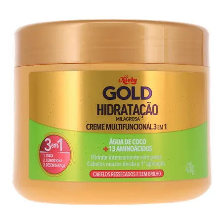 Creme de Tratamento Niely Gold Água de Coco 430g 360-35