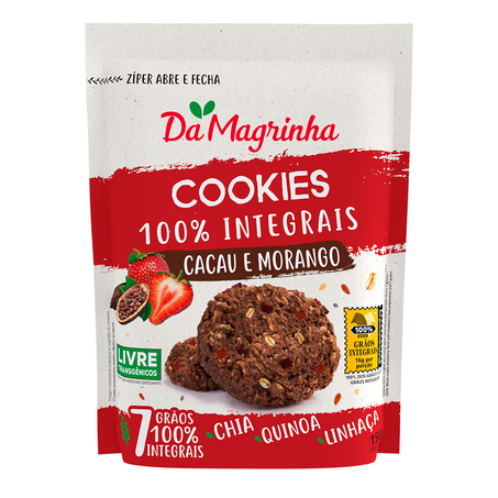 Biscoito Da Magrinha Cookies Integral Cacau e Morango 150G