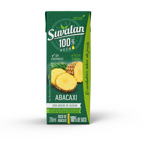Suco suvalan 100% abacaxi 200ml