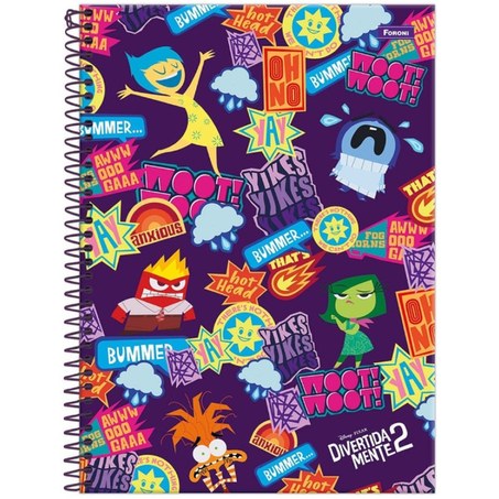 CADERNO ESPIRAL FORONI CD 1X11 80 FOLHAS DIVERTIDAMENTE