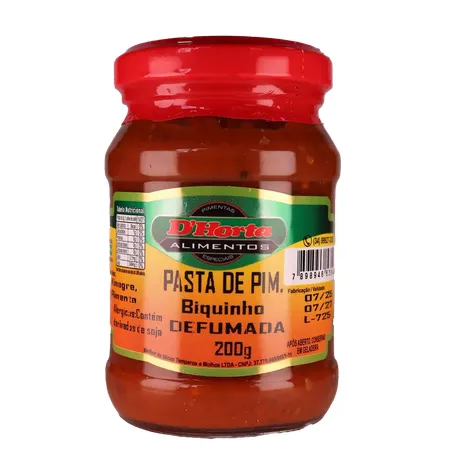 PASTA DE PIMENTA BIQUINHO DEFUMADA 200G - DHORTA